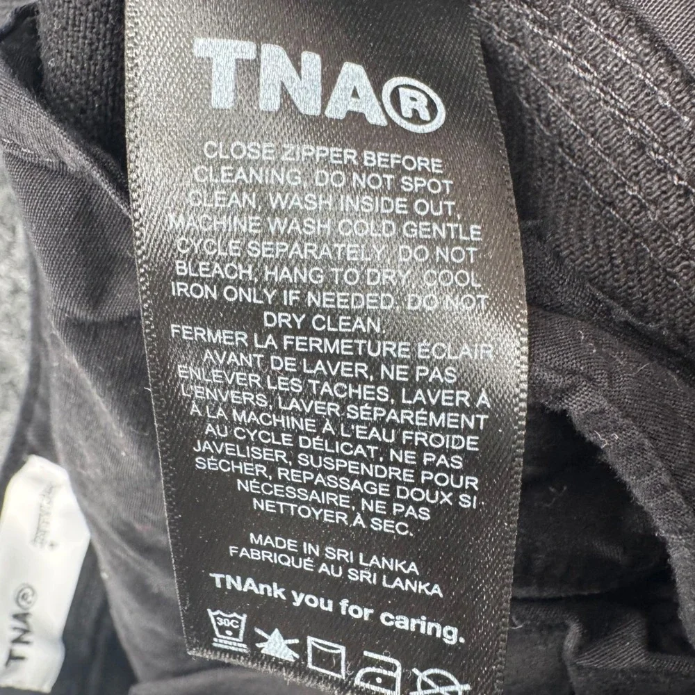 TNA Aritzia Black Cotton Wide Leg Cargo Pants Size 4 100729 SP23 Utility